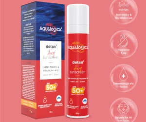 Aqualogica Detan+ Dewy Sunscreen with SPF 50+ & PA++++ for UVA/B & Blue Light Protection & No White Cast - 50g