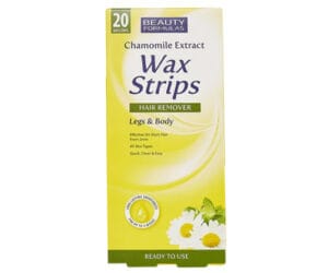 Beauty Formulas Chamomile Extract Wax Strips Hair Remover For Legs & Body – 20 Wax Strips