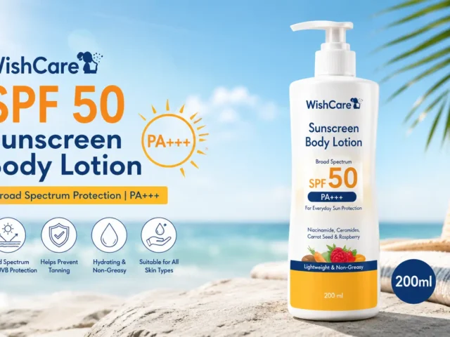 WishCare SPF 50 Sunscreen Body Lotion PA+++ 200ml – রোদ থেকে ত্বক সুরক্ষার সম্পূর্ণ সমাধান